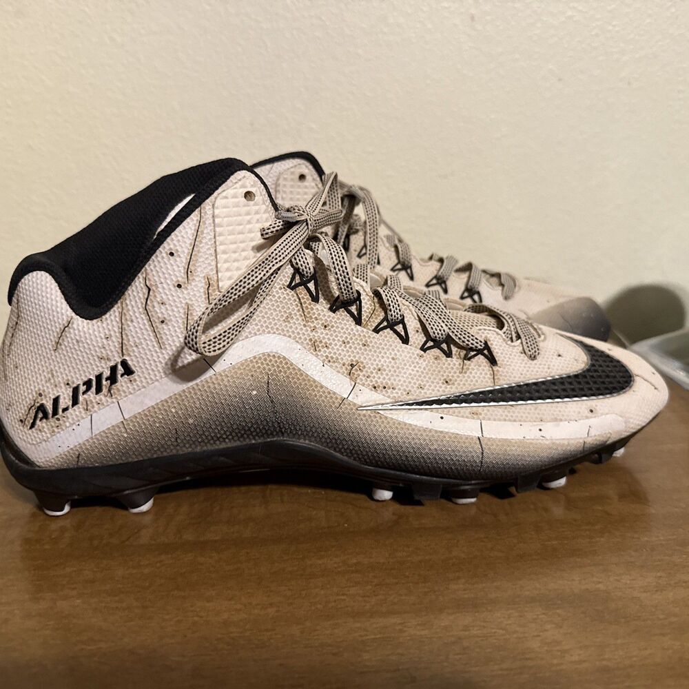 Nike Alpha Men's Football Cleats Black/White/Gray Size 15 Nike Skin